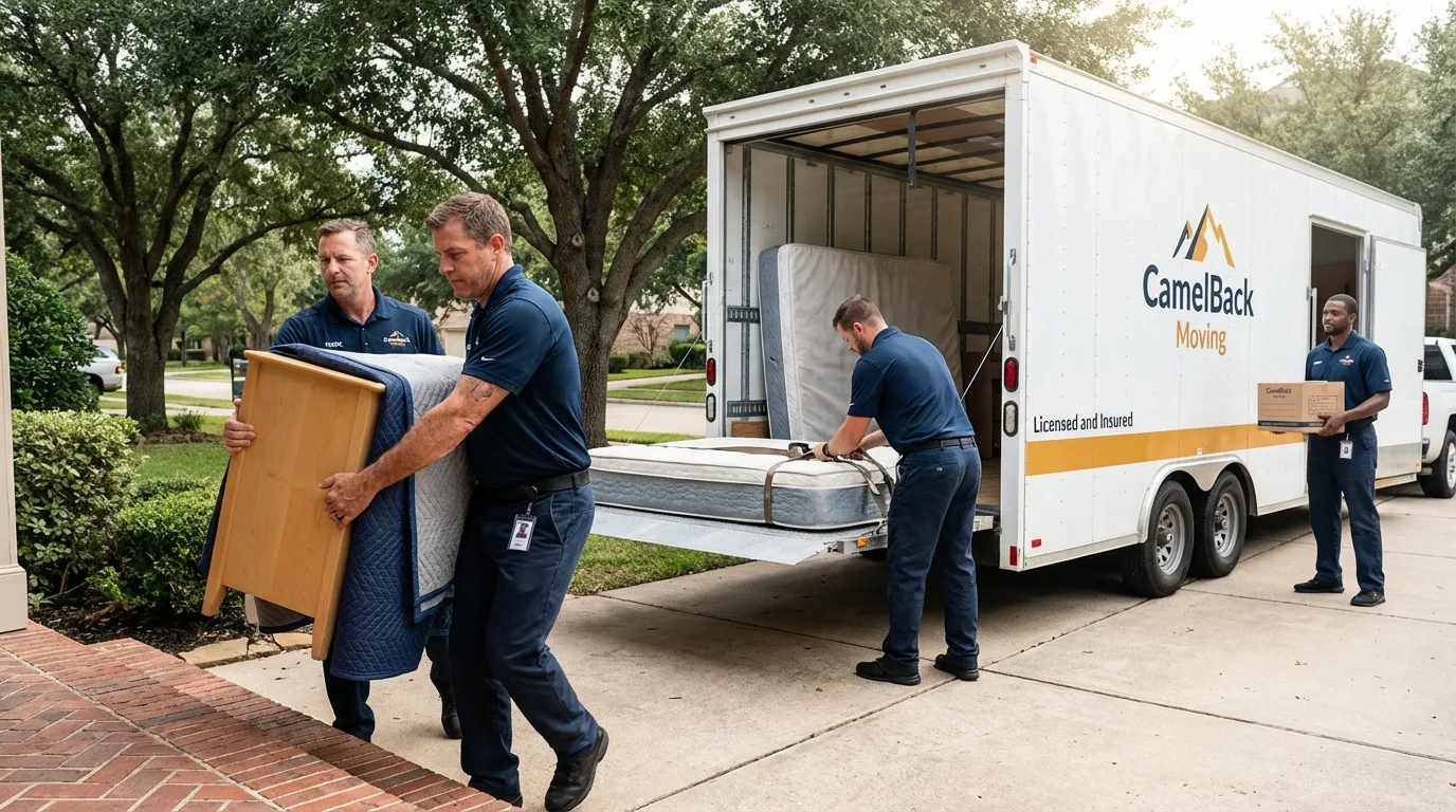 Crew loading residential truck for cross-state move from Solon, OH